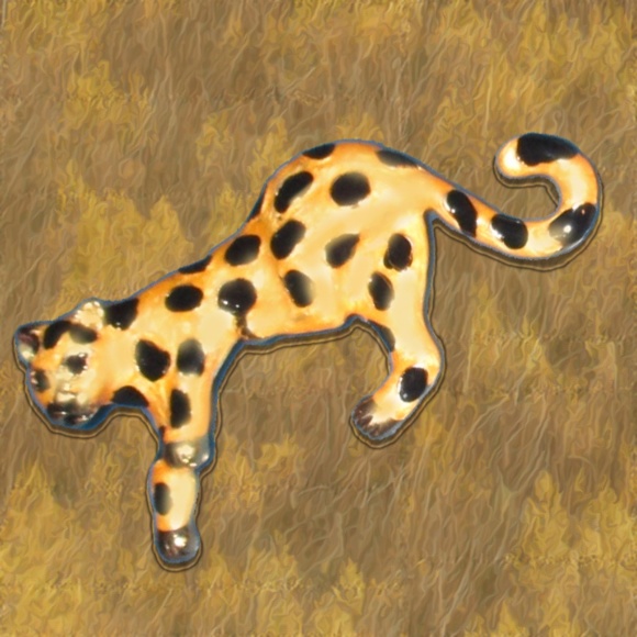 Spotted Yellow and Black Panther Golden Yellow & Black Spots Brooch Pin … - Picture 6 of 8